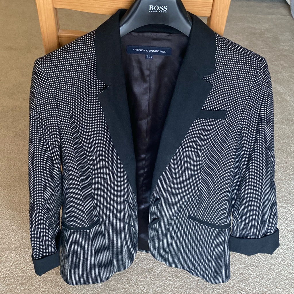 Ladies French Connection Jacket. Black/Grey.